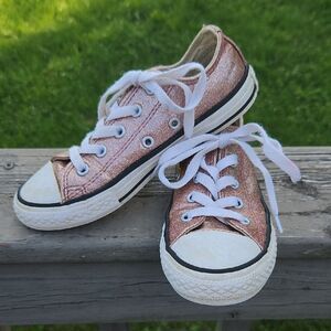 Converse All Star Kids PINK Glitter Sneakers - Size 13